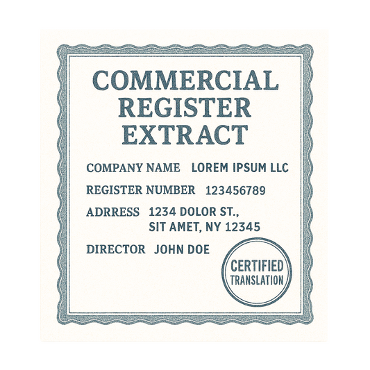 Commercial register extract