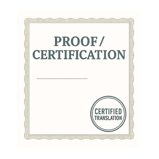 Certificate / Proof