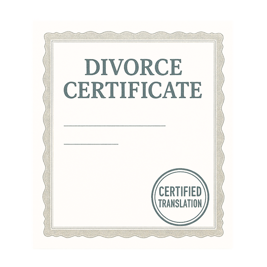 Divorce certificate